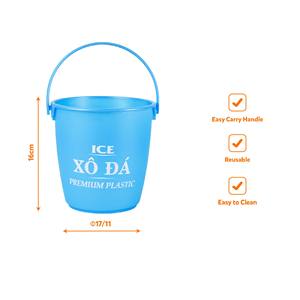 Seau à glace en plastique PP durable, léger, 5L, motif floral, multicolore, portable, anti-fuite, avec poignée, pour les fêtes - Product Image 1