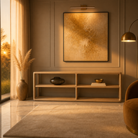 Table basse console en bois massif de style américain moderne, formes courbes luxueuses, pour hôtel, villa, sur mesure