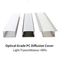 Profilé LED en aluminium extrudé personnalisable de 8 mm de largeur, diffuseur, pour bande LED de plafond, montage en surface pour supermarché