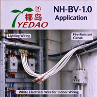 Kabel Tembaga Multi-strand NH-BV-1.0 1.0mm2 Putih Berisolasi PVC Tahan Api untuk Instalasi Listrik Bangunan