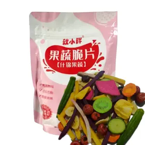 Qiu xiao pang 250gram 12 tipo quiabo kiwi VF frutas vegetais chips lanches secos misturados crocantes frutas e legumes