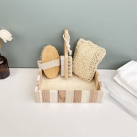 Ensemble de soins corporels 4 pièces pour le bain : Éponge exfoliante, Brosse de douche, Éponge loofah, Masseur de pieds, Pierre ponce – Écologique et Tendance