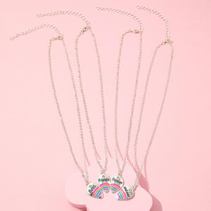 4명의 베스트 프렌드를 위한 분리 가능한 에나멜 나비 모양 영원한 우정 목걸이, 어린이 소녀 선물용 BFF 펜던트 목걸이 - Product Image 3