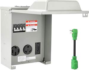 Panneau électrique pour <span class=keywords><strong>camping</strong></span>-<span class=keywords><strong>car</strong></span> avec prises 20A 30A 50A, boîte de disjoncteur pré-câblée pour <span class=keywords><strong>camping</strong></span>-<span class=keywords><strong>car</strong></span>, remorque de voyage, <span class=keywords><strong>camping</strong></span>-<span class=keywords><strong>car</strong></span> - Product Image 1