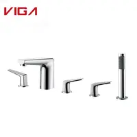 خلاط دُش استحمام ذو 5 فتحات من Viga Factory, مصنوع في الصين من 5 قطع من النحاس عالي الجودة ، دش استحمام من 5 قطع