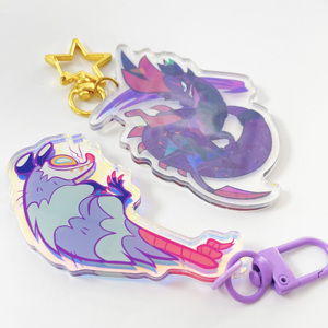 Double Side UV in ấn bán buôn giá rẻ tùy chỉnh Anime Logo thiết kế nhựa Charms <span class=keywords><strong>Keyring</strong></span> làm cho mờ của bạn Acrylic Keychain - Product Image 2