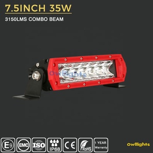 Barras de Luz LED 6D con Marco Rojo, Diseño Nuevo 2023, 7.5 Pulgadas, 35w, Barra de Luz LED Todoterreno para Camioneta, SUV, Marino - Product Image 2