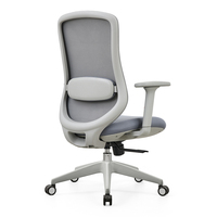 Chaise de bureau pivotante moderne en tissu noir avec accoudoirs réglables et réglage en hauteur pour la maison et le bureau