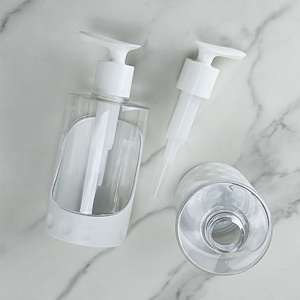 Luxury PET Plastic Round White Transparent Empty Conditioner Body Lotion <b>Bottle</b> 400ml 300ml 500ml Shampoo <b>Pump</b> <b>Bottle</b> - Product Image 3