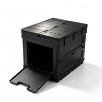 Boîte de rangement pliable 3-en-1, étanche, en plastique écologique, pliable pour le camping/le pique-nique/la plage avec des plateaux à couverts
