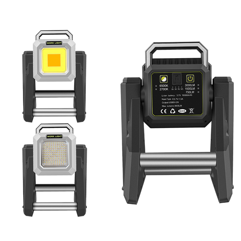 Built-in 10000mAh Battery Type-C Charging LED Work Lamp Ultra-long Endurance IP34 Rated Garden Use COB Light