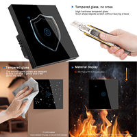 Interrupteur tactile intelligent WiFi LangYeao 86 Tuya, 600W, compatible Alexa Google Home, minuterie, 4 couleurs, ABS 94-V0 avec neutre