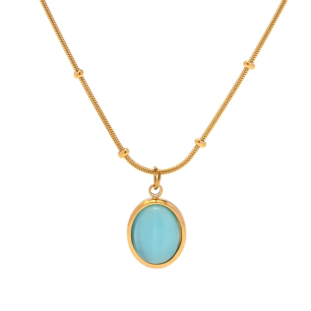 Pierre d'eau Light Blue Stone Necklace