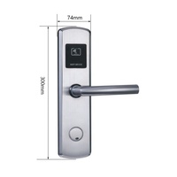 Serrure de sécurité antivol magnétique en acier inoxydable 304 étanche, à clé mécanique et accès par carte, pour hôtels de luxe, fonctionnant avec piles AA