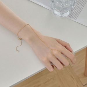 Dylam Simplicity Design Fashion Fine Jewelry Rhodium 18K Gold Plated 925 Silver 5A Zirconia <b>Cross</b> <b>Chain</b> Finger <b>Chain</b> Bracelet - Product Image 5