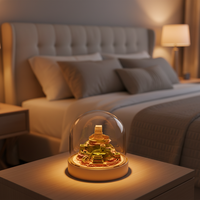 Lampu Meja LED Pola Seni Kertas 3D Kontrol Sentuh Stereoskopik Lampu Malam Modern untuk Dekorasi Kamar Tidur Meja Hadiah Festival