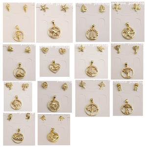 HX0018 18k黄金女士饰品套装最新海星耳环吊坠项链章鱼帆船冰淇淋蝴蝶造型图案 - Product Image 2