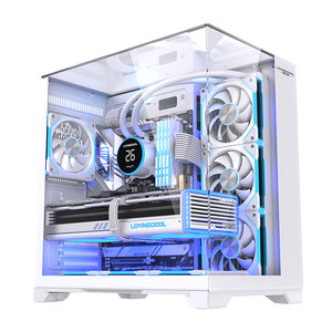Микро ATX <span class=keywords><strong>ITX</strong></span> Mid <span class=keywords><strong>Tower</strong></span> PC чехол с панорамным закаленным стеклом Передняя и боковая панель USB3.0 порт мини классный стиль с вентилятором в черно-белом цвете - Product Image 5