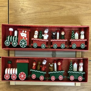 Cadeaux de Noël, Décoration de Noël, Ornement de Noël, Mini-train en bois, Jouet de train en bois pour enfant, Vente chaude - Product Image 2