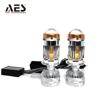 Lentille de projecteur bi-LED AES H4-3 36W en verre hyperboloïde 6000K pour la rénovation automobile et les pièces détachées