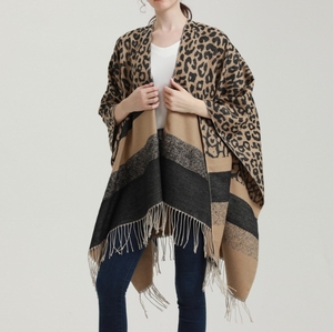 130*150CM autunno inverno pendenti Cashmere Modulare forchetta allungata poncho a scialle ispessite cappe nere - Product Image 1