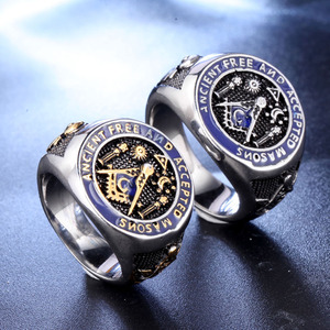 Anello massonico retrò di alta qualità per gli uomini - Product Image 6