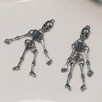 Pendentif Squelette d'Halloween Articulé, Breloques Os Humains Vintage, Accessoires Crâne Dansant Corps Entier pour Collier