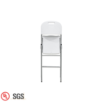 Chaises pliantes de mariage portables en gros, pas chères, en plastique blanc pour événements en plein air