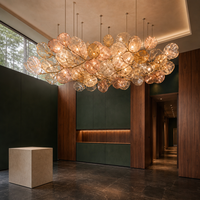 Lustre artisanal sur mesure, moderne, pour hall d'hôtel, villa, salon, luxe, verre, LED, décoratif, éclairage