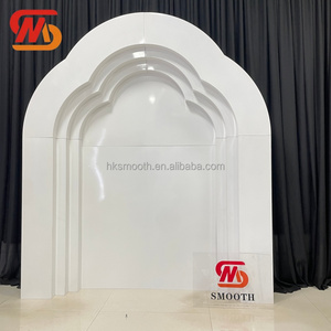 SMOOTH Multilayer White Metal Arch <b>Backdrop</b> Decorative Background Stage <b>Backdrop</b> Metal Wall for Wedding Event Decoration - Product Image 1