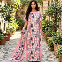 Nouvelle Robe Longue Africaine Grande Taille Imprimée avec Foulard – Styles de Robes Africaines pour Vacances