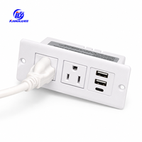 Gizli Gömme Endüstriyel Masa Üstü Priz Çoklayıcı 2 AC Priz 2 USB-A 1 USB-C Giriş 1.5m Kablo IP54-Ev/Ofis Kullanımı 15A