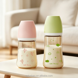 <span class=keywords><strong>Biberon</strong></span> PPSU à col large personnalisé OEM, sans BPA ni BPS, avec tétine en silicone ressemblant à un sein, 90 ml, 160 ml, 240 ml, pour bébés de 0 à 12 mois - Product Image 1