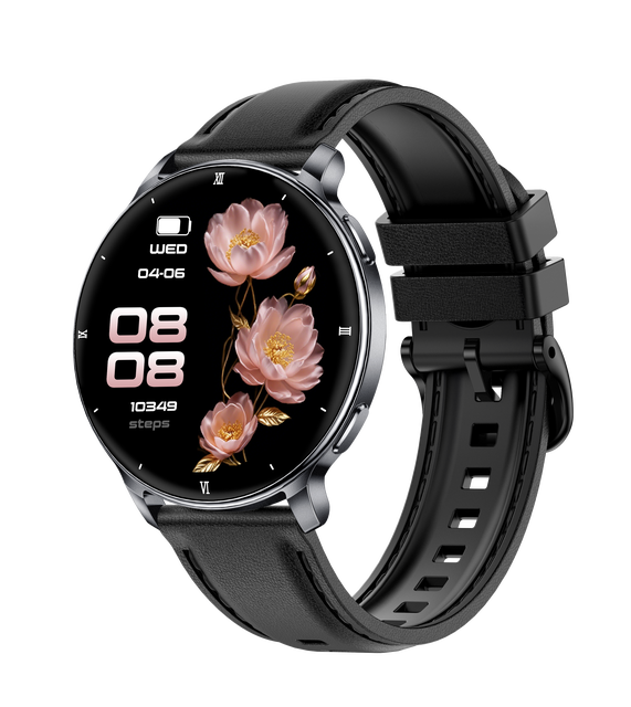 Lady Fitness Smart Watch 1.32" Amoled Screen BT Call Heart Rate SpO2 Tracking Menstrual Period Monitoring Stainless Steel for