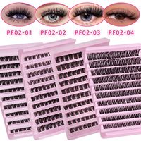 Extensions de cils DIY style européen, faux cils en grappe, naturels, effilés, volume intense, cils inférieurs segmentés, bande de maquillage 40P