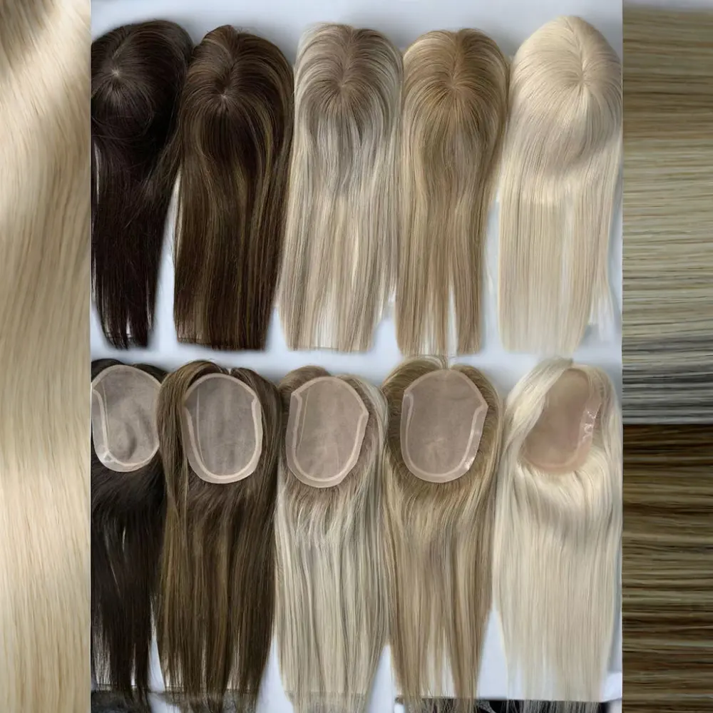 Precio de fábrica al por mayor 5*7 Base de seda natural toppers Alta calidad Brasileño Raw Hair Body Wave Style Sistema de pérdida de cabello