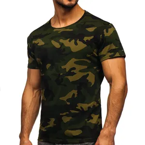 Custom Men's TShirt Short Sleeve Blank T-Shirt Round Neck Muscle Fit Tactical Camo T Shirt For Men