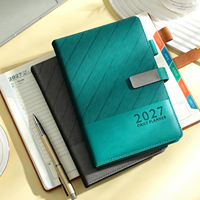 Carnet en cuir personnalisé 2027 avec couverture rigide, bande élastique, attache pour stylo, agenda professionnel, journal, papeterie de bureau, cadeau, agenda