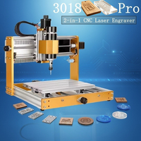 Graveur laser CNC double usage 3018Plus Pro 500W GRBL, routeur hors ligne pour bois, cuir, acrylique, PCB, DXF, SVG, PLT, artisanat DIY