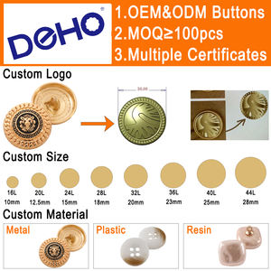 Oeko-Tex Standard 100 <strong>Button</strong> Custom Brass <strong>Metal</strong> Logo Washable Embossed Blazer Gold Snap Nickel-free Shank <strong>Buttons</strong> for Clothes - Product Image 2