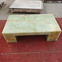 Table basse en onyx vert, meubles de salon de luxe en pierre naturelle, table centrale rectangulaire en marbre poli pour maison moderne