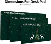 Tapis de bureau imperméable personnalisé avec motif de renne vert de Noël, taille et design personnalisés, grand tapis de souris pour jeux