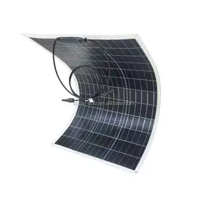 2mm Film Mince Cellule Solaire Noir Flexible Panneau Solaire Photovoltaïque 50W 100W 150W 200W pour Voiture toit marine RV jacht tente camions