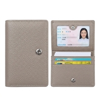 Organisateur de cartes en cuir de litchi durable pour badges professionnels et pochettes de cartes de visite pour salons professionnels – Prix de gros spécialisés