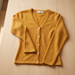 Cárdigan de Mujer, Casual, 100% Cachemira, Tejido Plano Sólido, Anti-Pilling, Cuello en V, Manga Larga, 260g, Para Todas las Temporadas - Product Image 3