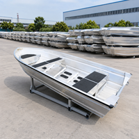 Bateau à coque en V en aluminium spacieux et confortable B350 B420 V500 12ft 14ft 16ft pour 4-6 personnes, moteur en option, pêche en lac et en eau libre