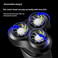 Rasoir électronique 4-en-1 étanche et rechargeable par USB pour hommes Tondeuse à barbe rotative Rasoir électrique pour le visage
