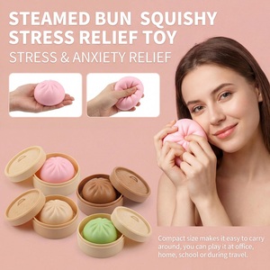 Juguete Antiestrés Personalizado con Forma de Dumpling, Bolas de Masa Coloridas con Cara Sonriente, Juguetes de Simulación para Adultos - Product Image 3