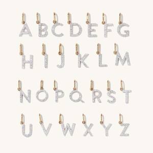 Modejuwelen 925 Sterling Zilver Volledig Zirkonia Glinsterende 26 Letters Hangertjes Halskettingen Dames Luxe Zilveren Halsketting Groothandel - Product Image 1