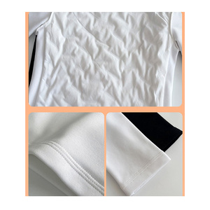 Hauts thermiques unisexes noir et blanc, lavables en machine, en polaire, à manches longues, rembourrés de duvet d'oie - Product Image 6